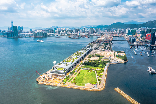 Aerial View of Kai Tak Cruise Terminal, Drone, Hong Kong