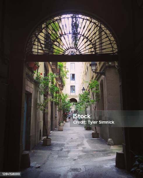 Gothic Quarter Barcelona Catalonia Spain Stock Photo - Download Image Now - Village, Barcelona - Spain, Gothic Quarter - Barcelona