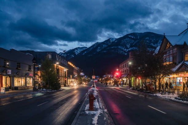 istock Banff, Alberta - Town of Banff at Night 1284167917