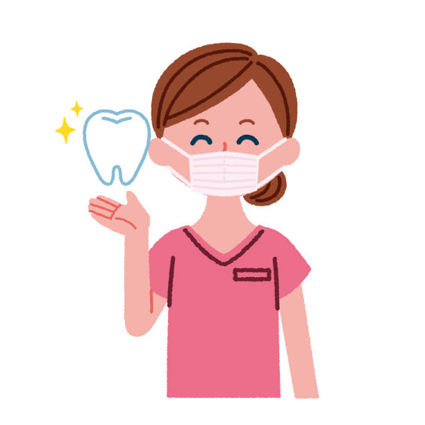 Illustration Material Of Dental Assistant Stock Illustration - Download  Image Now - Dental Health, Adult, Brushing Teeth - iStock