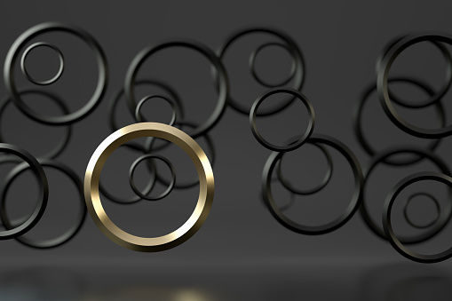 3d rendering of Circles, Abstract Background, Business Concept, Leadership, Decisions, Choices.