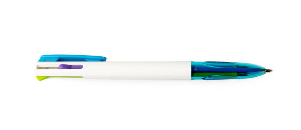 istock Three-Coloured Ball Pen Isolated on White Background 1284175644