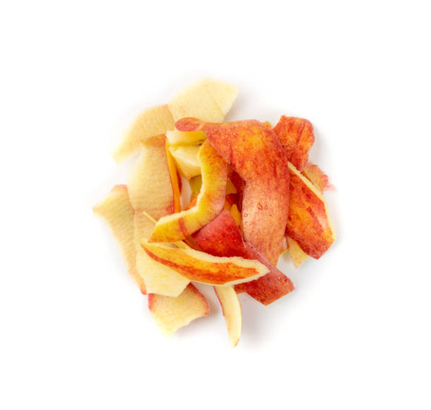 istock Pile of potato peel isolated on white background 1284175690