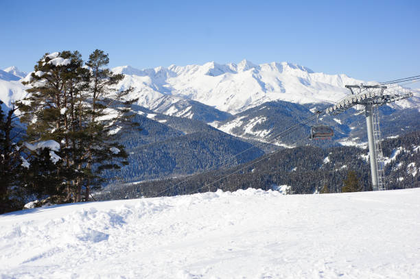 istock Panoramic view of sport resort for winter vacation. 1284180912