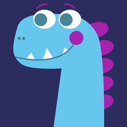 Ilustración de Dinosaurio Azul Sonríe Para Bebé Niños Un Dino Lindo Con  Rubor Rosa Sobre Un Fondo Púrpura Oscuro Vector y más Vectores Libres de  Derechos de Amistad - iStock