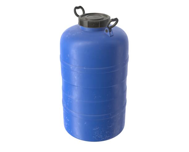 istock 3d render of a blue Water Barrel on white background 1284182124