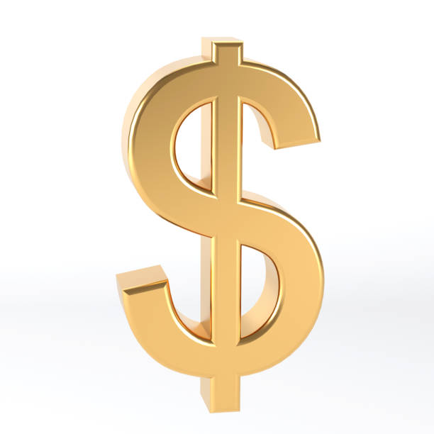 istock 3d Golden Dollar sign isolated on white background 1284183349