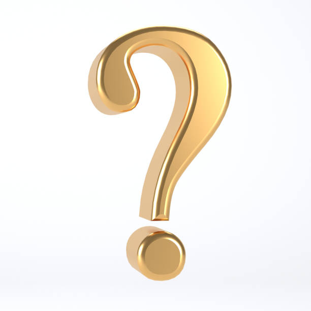 istock Golden question mark isolated on white - gold text symbol - 3d 1284183366