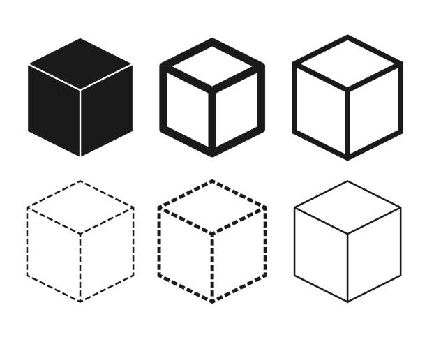 ilustrações, clipart, desenhos animados e ícones de conjunto /vetor de ícone do cubo - box 3d