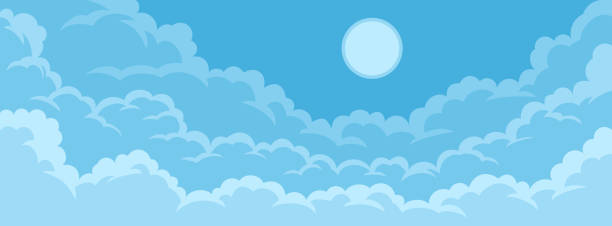 ilustrações, clipart, desenhos animados e ícones de fundo de céu nublado - abstract backgrounds natural pattern sky only