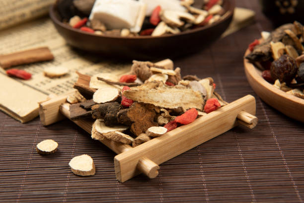 istock Chinese herbal medicine selection background 1284185841