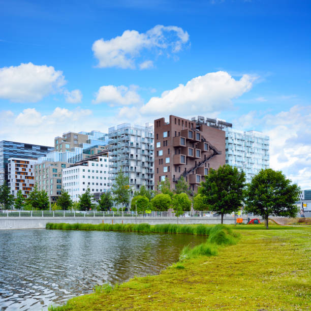 Modern architecture of Oslo, Norway. Composite photo