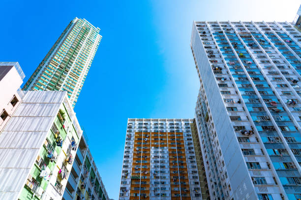 istock Building facade in Hong Kong 1284186095