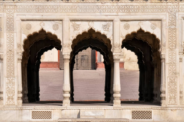 Marble building of the Mughal dynasty Historical Marbled architecture by the Mughal empires mahal stock pictures, royalty-free photos & images