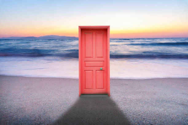 surrealistic door opened to freedom