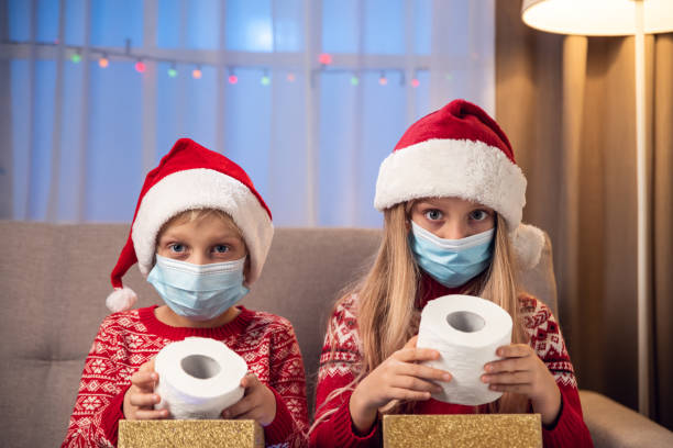 istock Toilet paper Christmas gift 1284192382