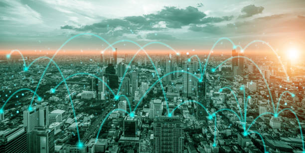 istock Advanced communication and global internet network connection in smart city 1284193790