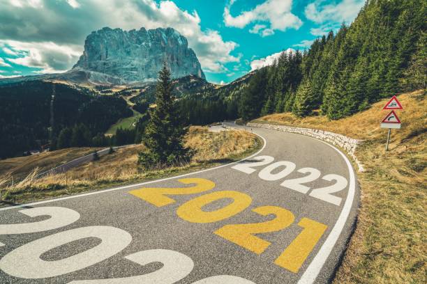 istock 2021 New Year road trip travel and future vision concept . 1284193893