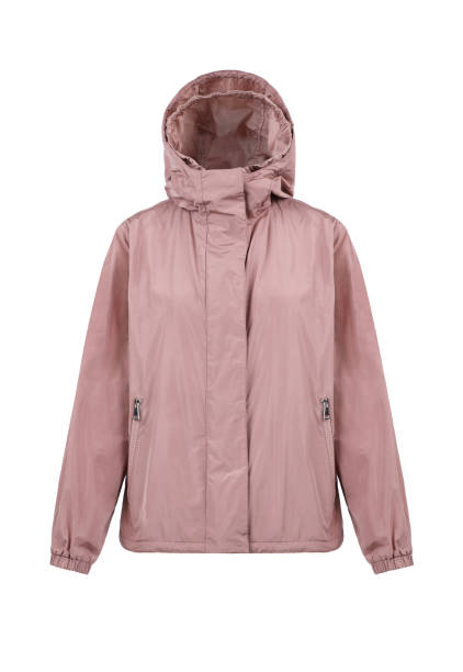 istock Blank autumn jacket pink color in front view 1284194545