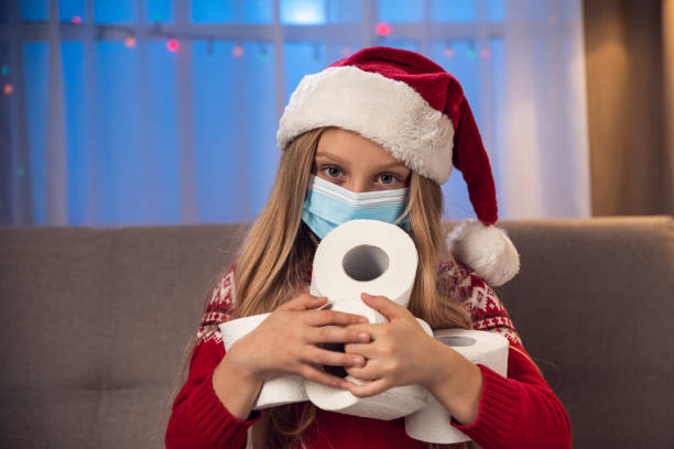 istock Toilet paper Christmas gift 1284196395