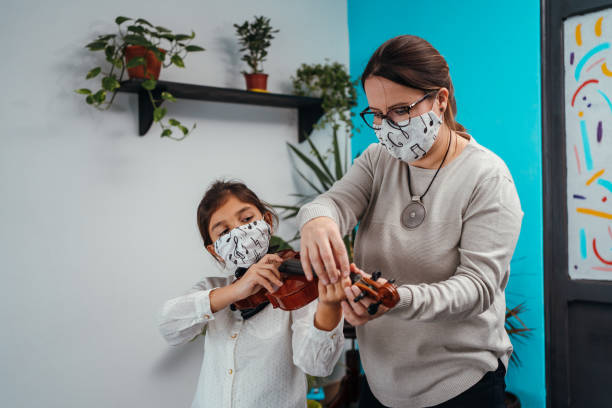 istock Violin class during corona virus pandemic 1284198698