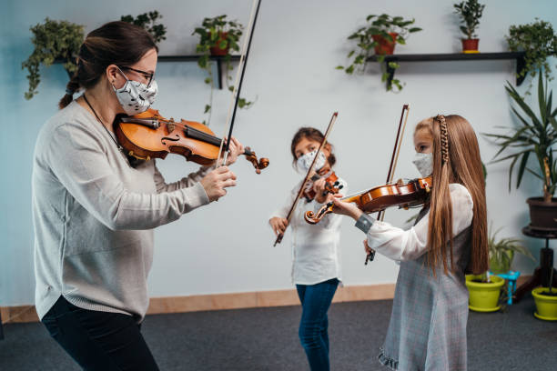 istock Violin class during corona virus pandemic 1284198772