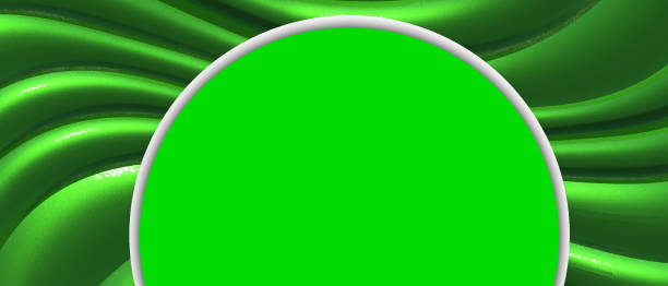 istock Abstract Curves wave and backgrounds geometric. Technology concept Green style digital banner Art.Copy Space - 3d rendering 1284199709