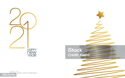 istock 2021 Happy New Year background. Seasonal greeting card template. stock illustration 1284201154