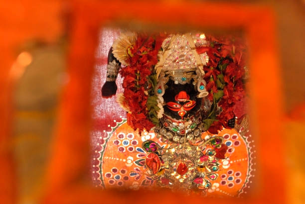 The ritual called immersion in the mirror of Goddess Kali puja festival of Hindus. The ritual called immersion in the mirror of Goddess Kali festival of Hindus, this ritual happens at the end of the festival. kali statue stock pictures, royalty-free photos & images