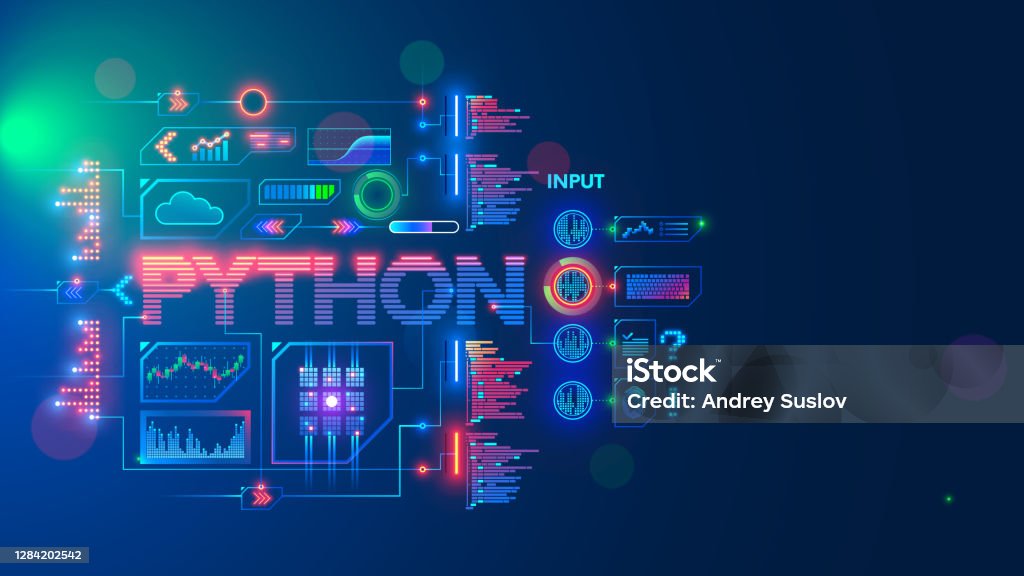 Python Program Informati Python De Langage De Programmation Bannière Conceptuelle Éducation ...