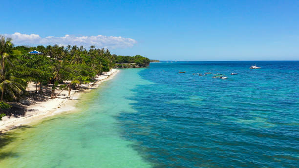 istock Sandy beach and tropical sea. Panglao island, Philippines 1284203680