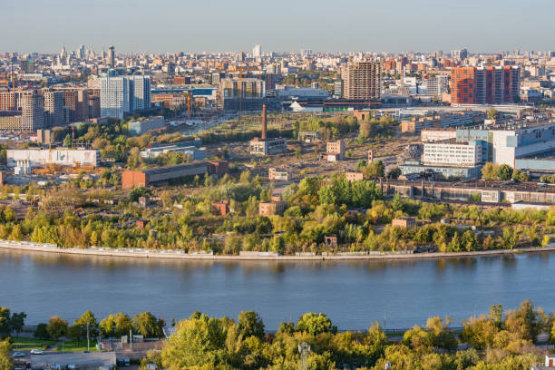 Aerial city view at day time. Moscow.