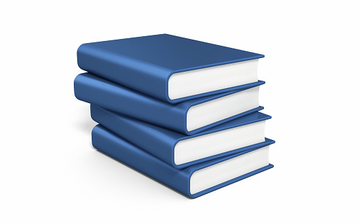 3d render Blue Book stack (isolated on white and clipping path)