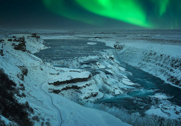 istock Gullfoss Falls with Northern Lights in Iceland 1284215809