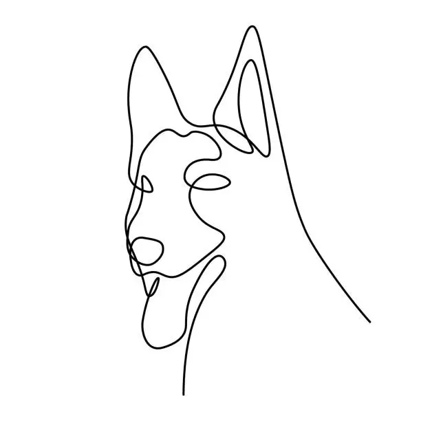 Vector illustration of German shepherd portrait