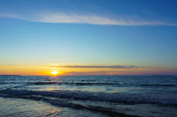 istock sunset on the sea, sunrise on the Baltic coast 1284218770