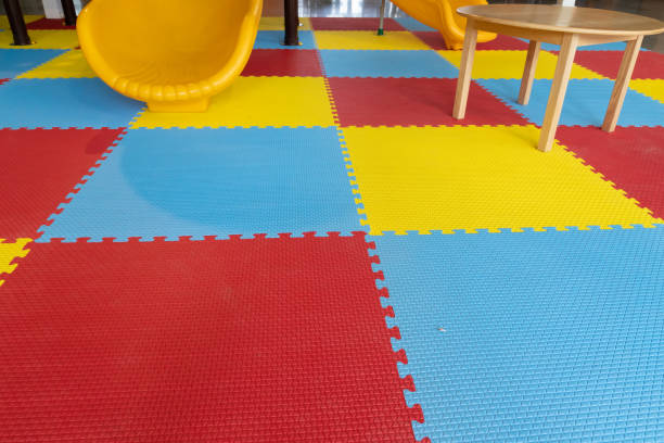istock jigsaw floor mat of kid's playground. 1284219776