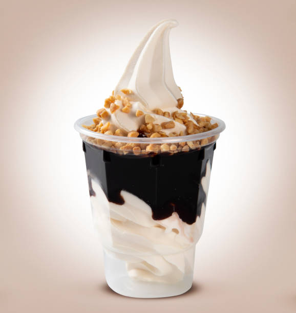 istock Sundae with chocolate syrup. Ice cream. 1284220686