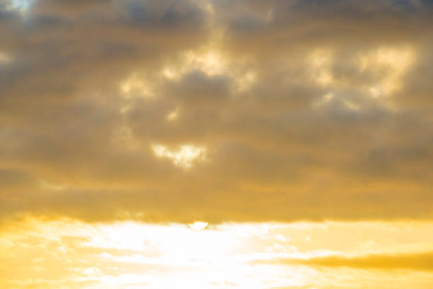 Colorful sky at sunrise in a bright early morning at fall, Almere, Flevoland, The Netherlands, November 5, 2020