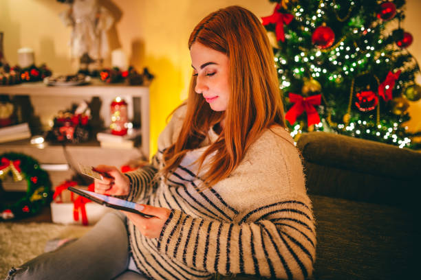 istock Christmas online shopping from home 1284222690