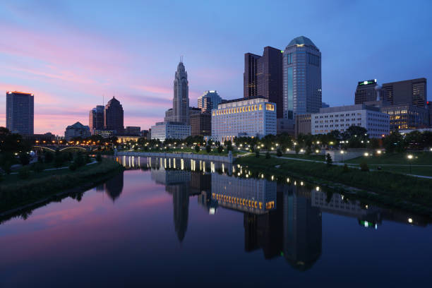 istock Columbus Ohio skyline at sunset 1284224391