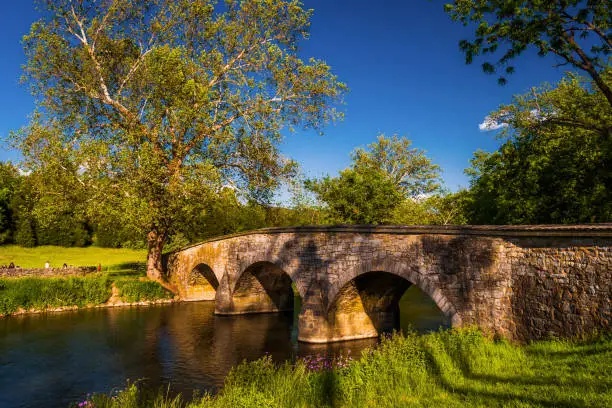 Burnside Bridge, on a beautiful spring day at Antietam National Battlefield, Maryland.