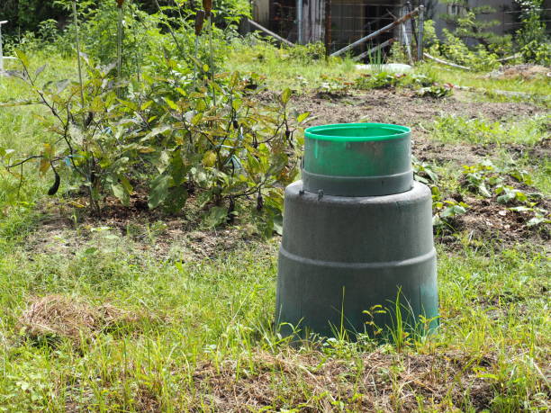 istock Waste food composting container in organic kitchen garden 1284230329