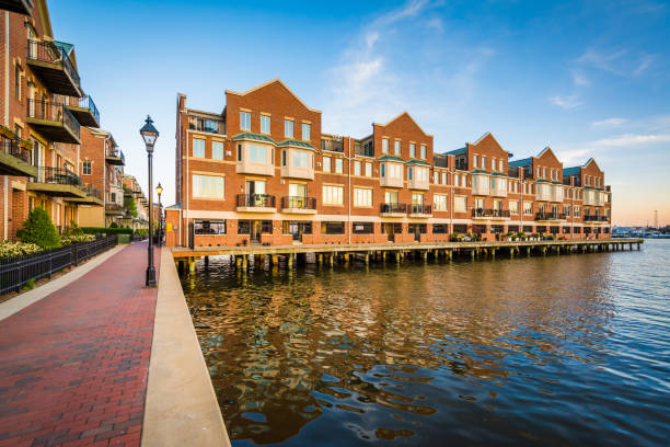 istock Waterfront apartment buildings in Canton, Baltimore, Maryland 1284236122