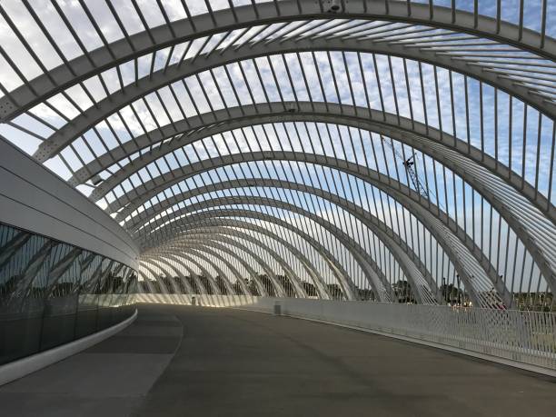 Lakeland, Florida - March 11, 2020 : Innovation, Science and Technology Building of Florida Polytechnic University Architecture metal Arcway Structure Building of Florida Polytechnic University Architecture metal Arcway Structure trellis photos stock pictures, royalty-free photos & images