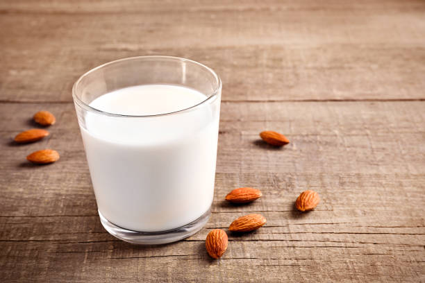 istock Almond milk and almond nuts 1284240193