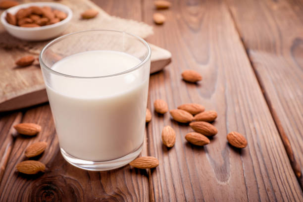istock Almond milk and almond nuts 1284240202