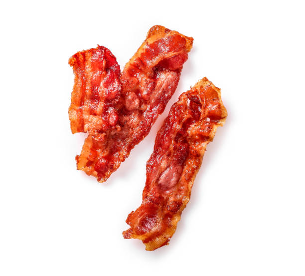 istock Tasty fried crispy bacon slices 1284240239