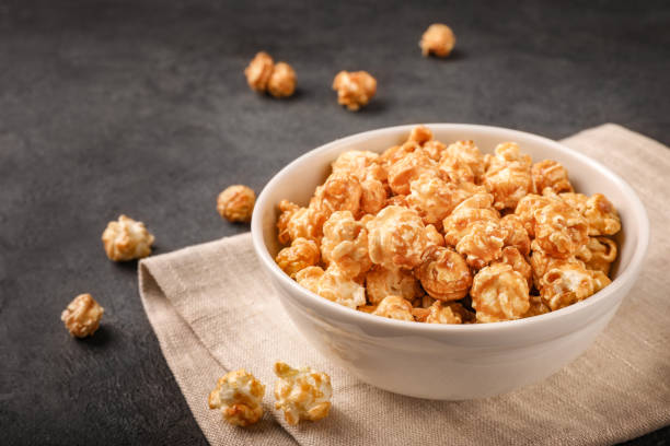 istock Tasty sweet caramel popcorn 1284240450