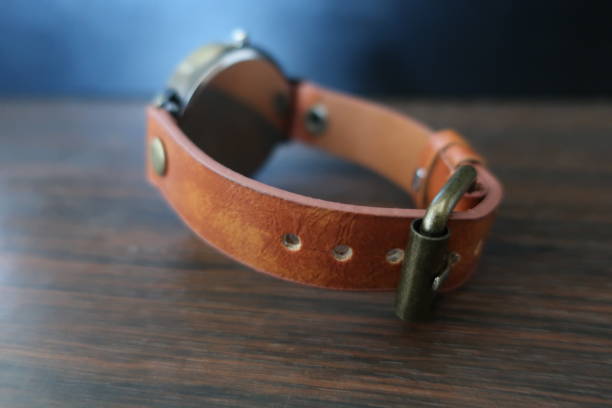 istock Classic watch leather strap photo 1284242252